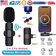 Lavalier Microphone Wireless Audio Video Recording Mini Mic Type-C For Android