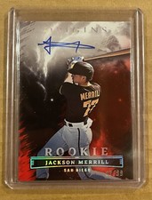 2023 Panini Chronicles Origins RC Jackson Merrill Auto Red /99 # OPS-JM Padres
