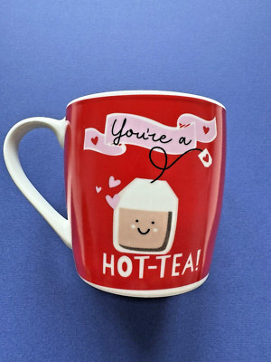 You re a Hot-Tea!  Schöne Fine China Lots Of Love Rot Weiß Kaffee Tee Becher