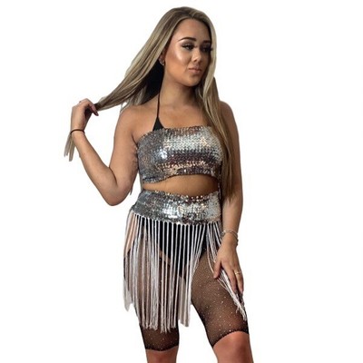sequin skirt set