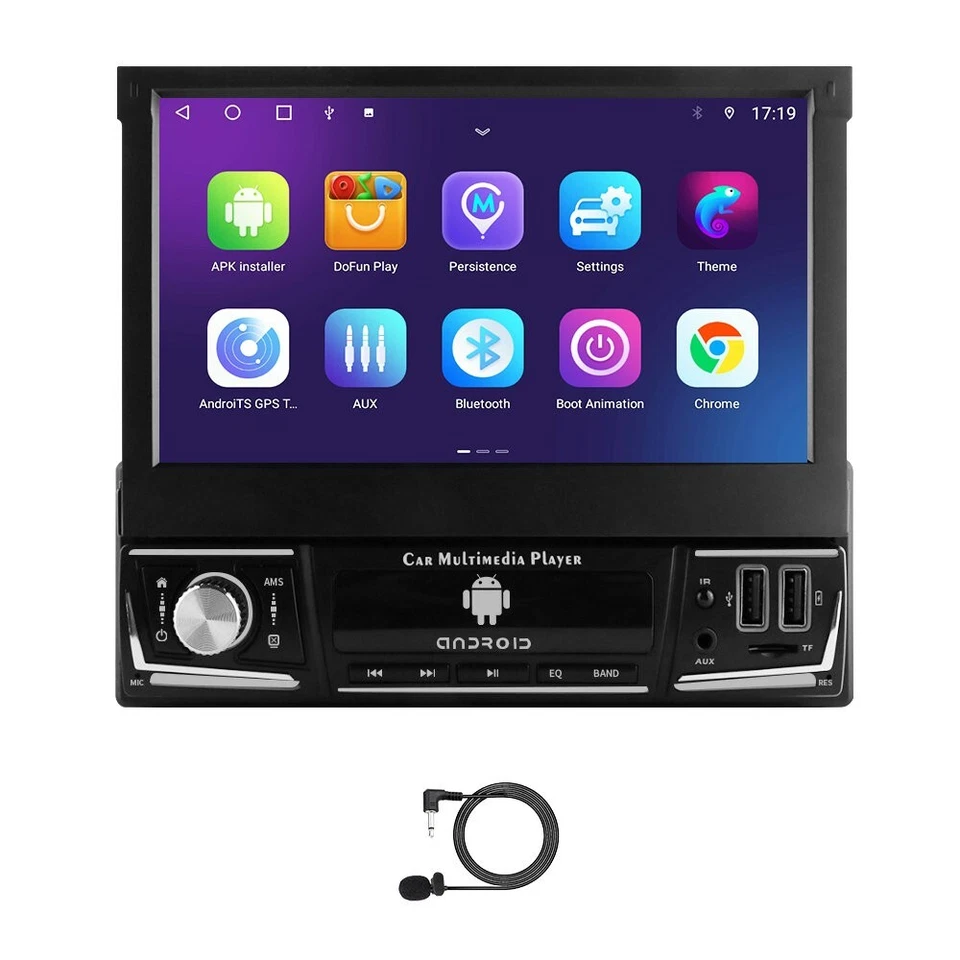 7" Single 1Din IPS Car Stereo Radio Android 12 GPS Navi CarPlay WIFI DSP 4G+64GB - Image 4 of 4