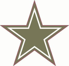 Cowboy Star Salute to Service Full Size Football Helmet Decals