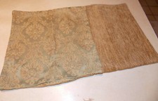 Pair of Gold Green Victorian Print Throw Pillows 18 x 18