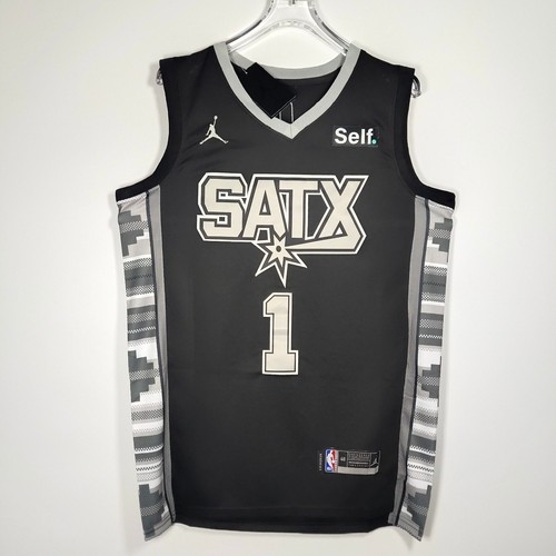 Victor Wembanyama #1 Embroidered Jersey Black
