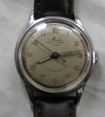 MIDO MULTIFORT EXTRA SUPERAUTO 220 VINT SS SCRBK WP 17J MOD 0917BUMP 2 TONE DIAL