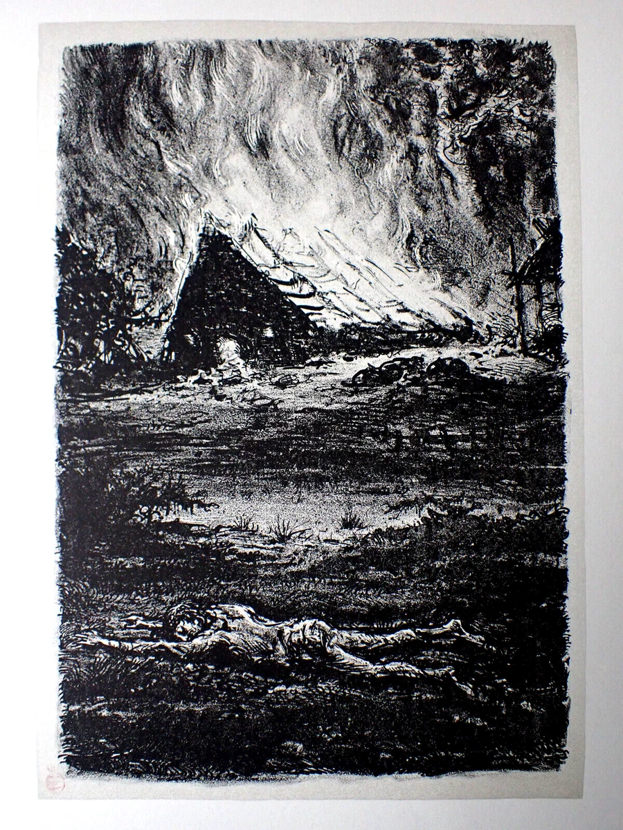 LLL! A. Paul Weber "Brennender Hof" 30jähriger Welt Religions Krieg HeiligeRRDN