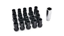 ISR Performance 20pc Steel 50mm Open Ended Lug Nuts - M12x1.25 - Black New