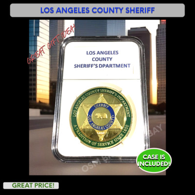 LOS ANGELES COUNTY SHERIFF'S DEPARTMENT Challenge Coin LABELED CASE!