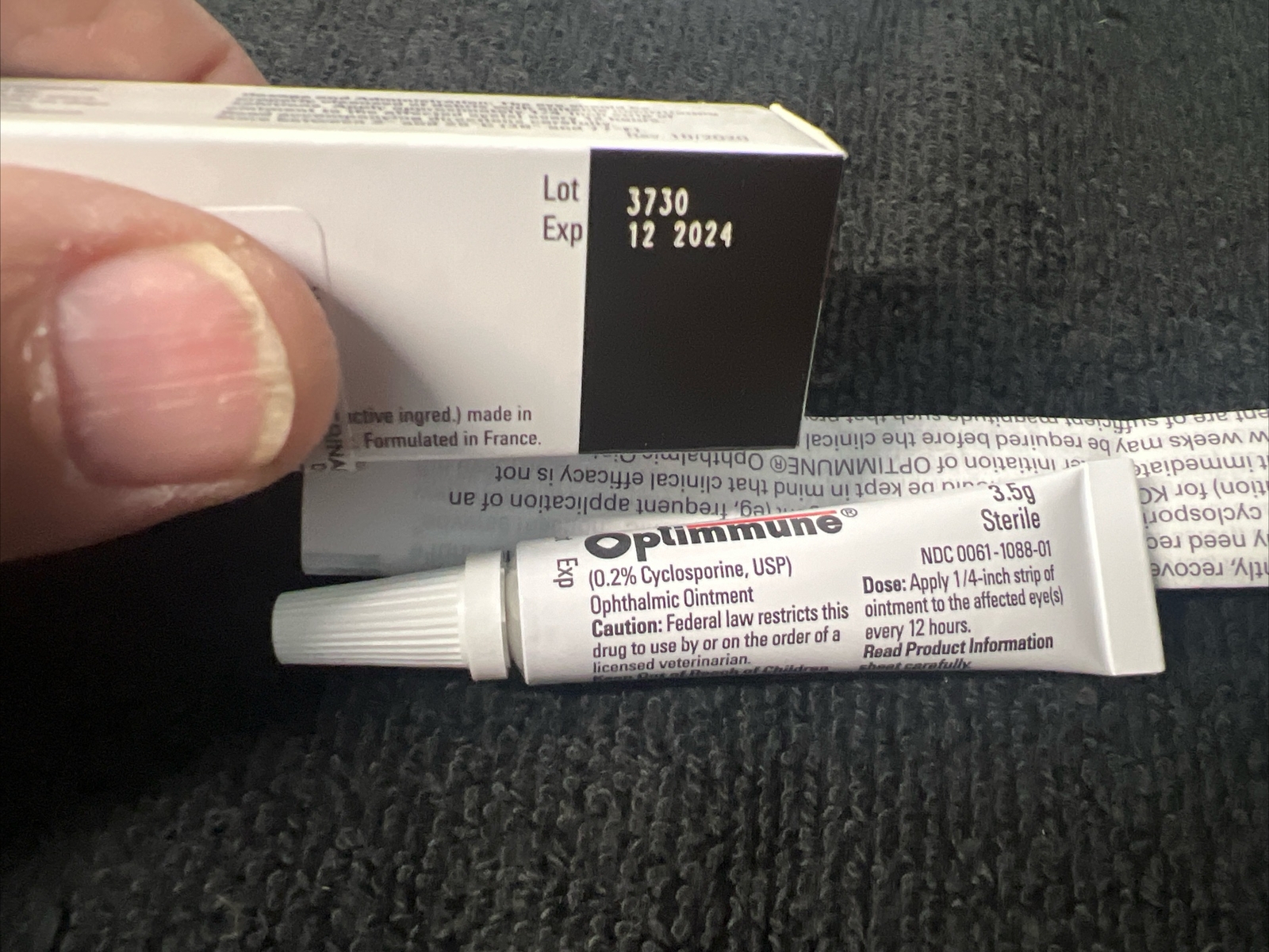 Optimmune .2 Cyclosporine, Ophthalmic Ointment for Dogs exp 12 2024