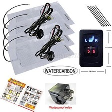 Universal 4xcar Seat Carbon Fiber Heated Seat Heater Pad Hilo 5level Switch Kit