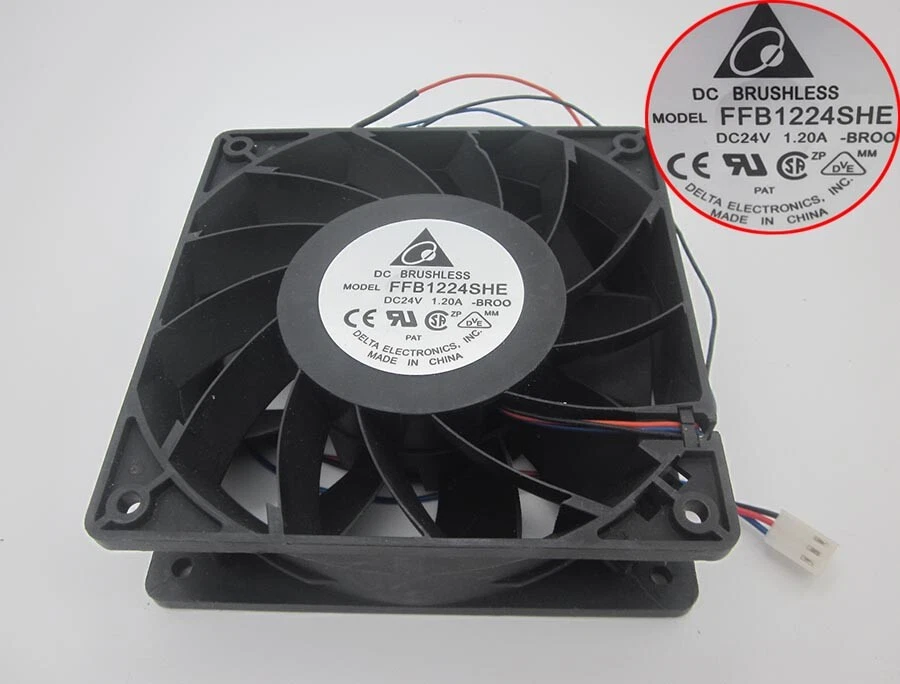 Delta FFB1224SHE -BR00 Server Square Fan 24V 120mm 3-Pin 12038 - Image 2 of 4