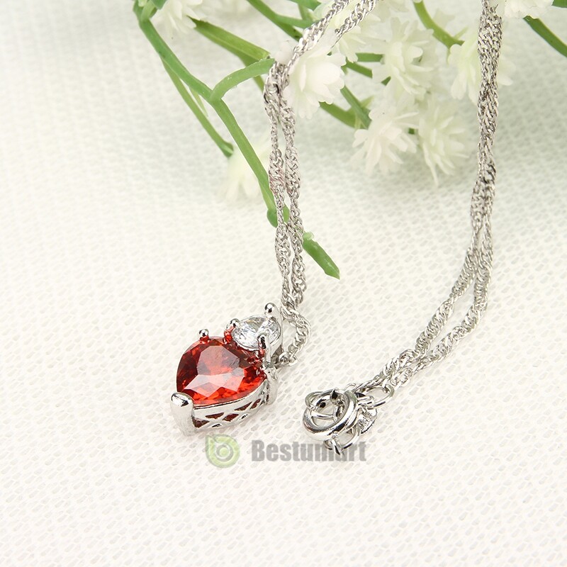 Red Garnet Gemstone Handmade 925 Sterling Silver Jewelry Necklace