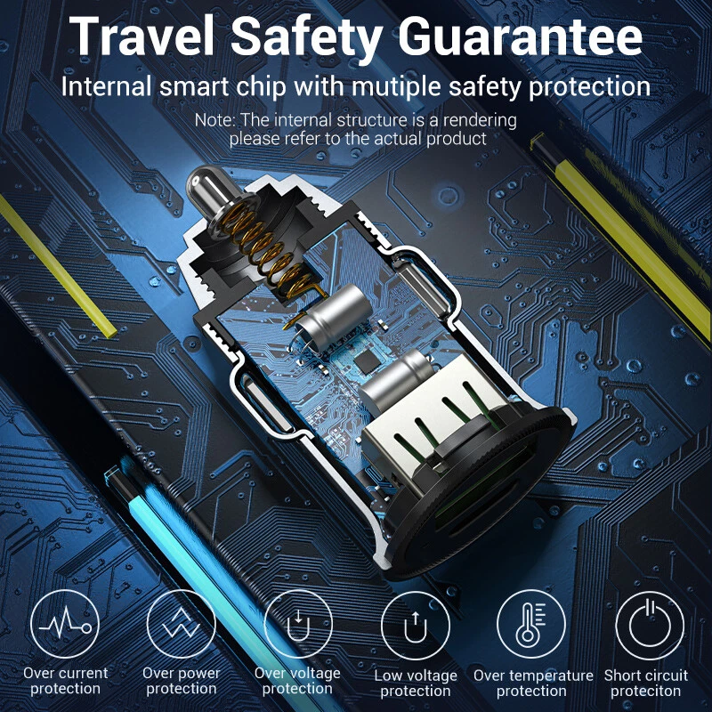 Car Charger Quick Charge SCP QC4.0 QC3.0 USB Type C PD Car Fast Charging Phone - Image 4 of 4