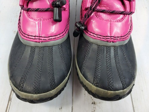 Sorel Out N About Duck Boots Women's 6.5 Girls 5 Black Pink Rubber NL2511-622 - Picture 8 of 12
