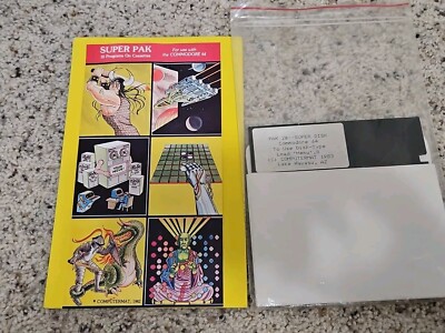 Rare 1983 Commodore 64 C64 Floppy Disk ComputerMat SUPER PAK 10 Programs Games