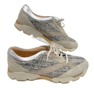Fabian's Filippi Gray & Cream Woven Suede Sneakers | Made in Italy