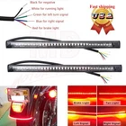 2X 8" Motorcycle 48LED Integrated Brake Stop Turn Signal Tail Light Strip Bar US