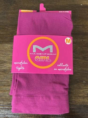 NEW MAIDENFORM GIRLS PINK MICROFIBER TIGHTS S/M M M/L - Picture 1 of 2