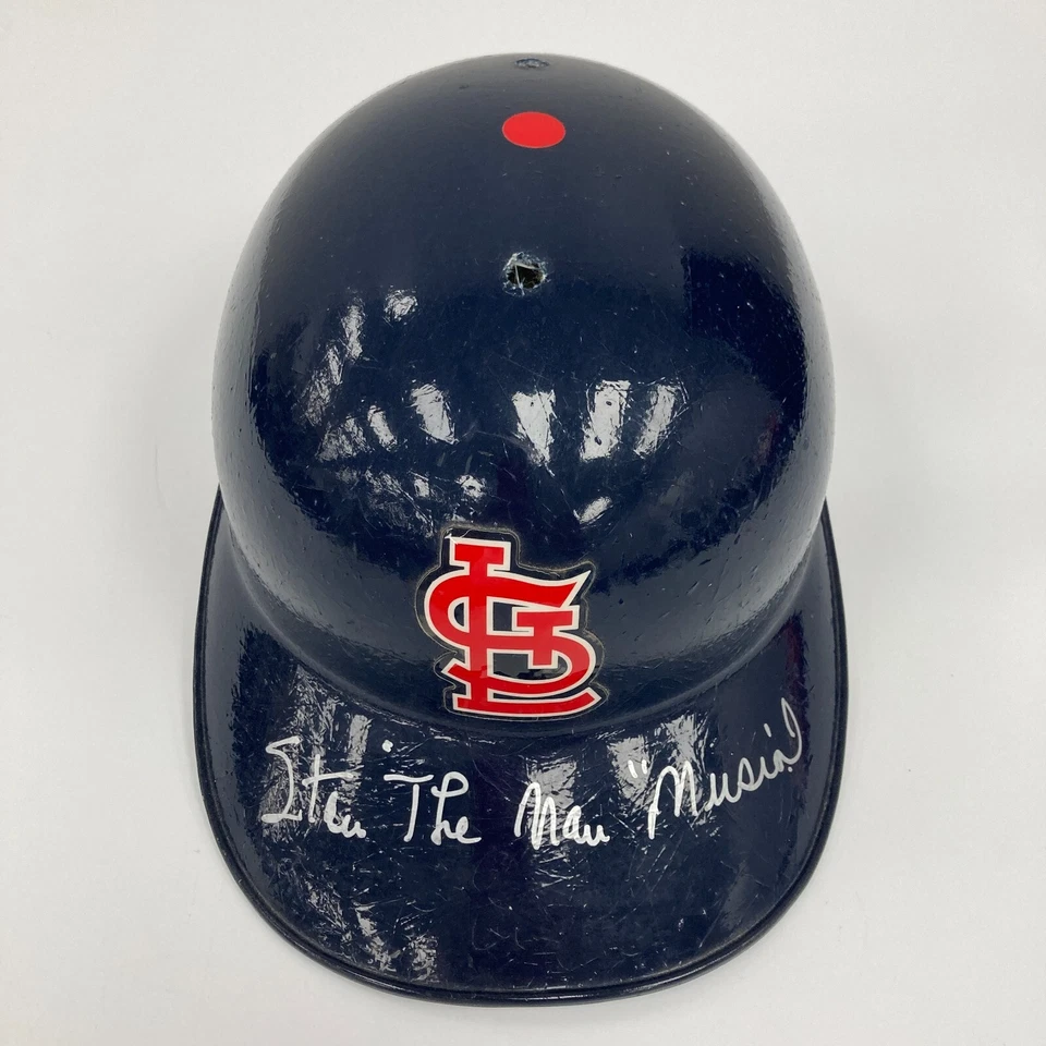Подлинный шлем с автографом Стэна Мюзиала «Человек» из St. Louis Cardinals сертификат подлинности JSA - Изображение 4 из 4