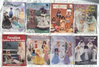 8 Fashion Doll Clothing Crochet Pattern Books Annies Attic ASN LeisureArts