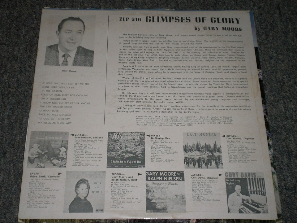 Gary Moore Baritone with Scott Douglass Orchestra & Choir~Glimpses of ...