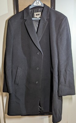 Joseph Abboud Black 3 Button Dress Coat Over Coat 50 Long