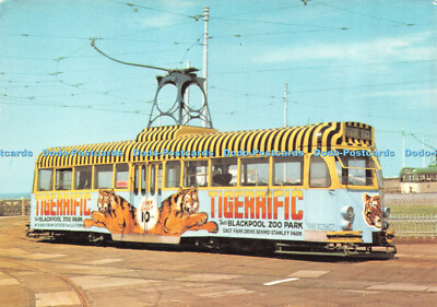 D067237 Werbung Straßenbahn am Luststrand Wendekreis. Blackpool. D. und