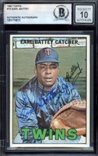 Earl Battey Gem Mint 10 Beckett BAS Signed 1967 Topps Autograph