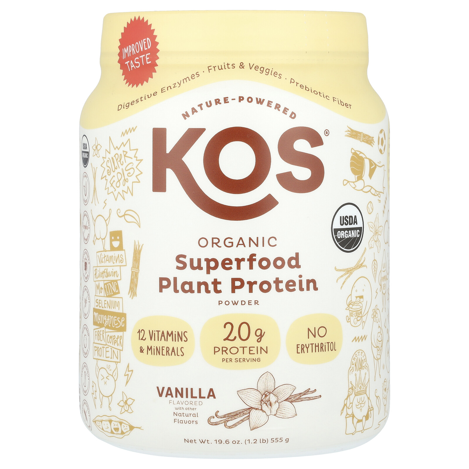 Органический растительный протеиновый порошок Superfood ваниль 12 фунта 555 г 7190₽