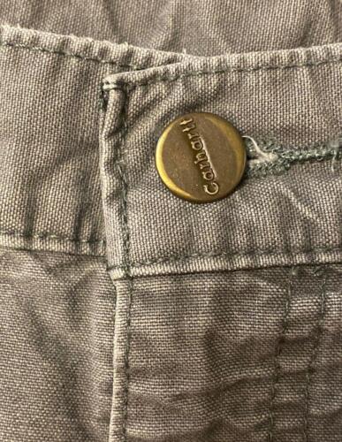 Pantalones Cortos Utilitarios Carhartt Para Hombre - Gris Ropa de Trabajo Informal W 36 - Imagen 3 de 5