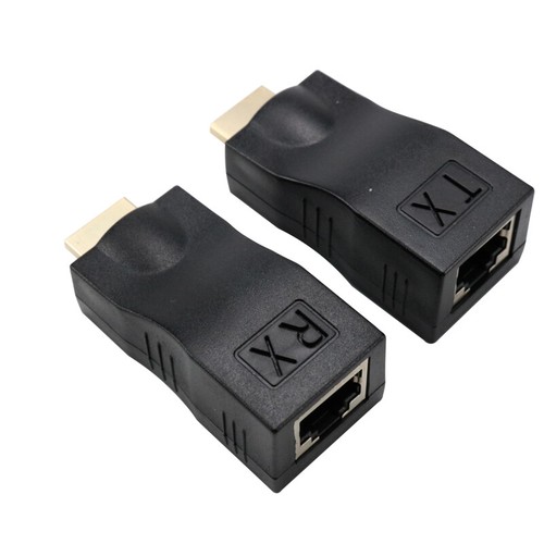 Extender HDMI Su RJ45 Via Cavo Ethernet Cat5e/6 - Adattatore LAN 4K, Blu, Portatile