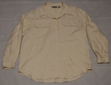 Vintage 1990s CHRISTIE  JILL womens 100 silk ivory buttons up shirt size L
