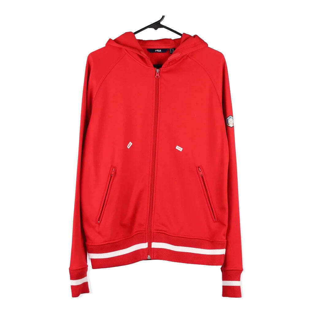 Felpa con cappuccio Fila Spellout Poliestere rosso medio