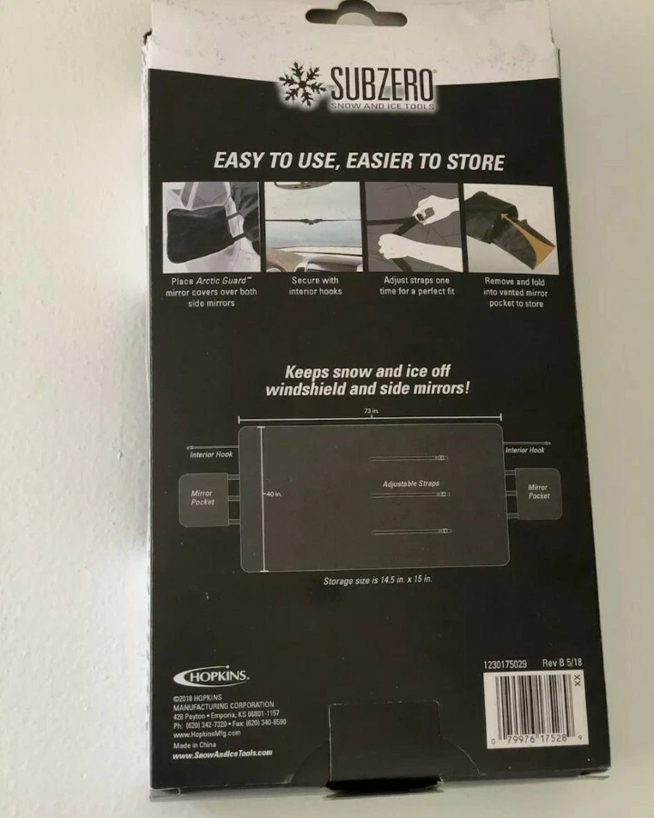 SUBZERO ARCTIC GUARD Cubierta de parabrisas de hielo y nieve de alta resistencia + PAQUETE RASPADOR DE HIELO Foto 4 de 4