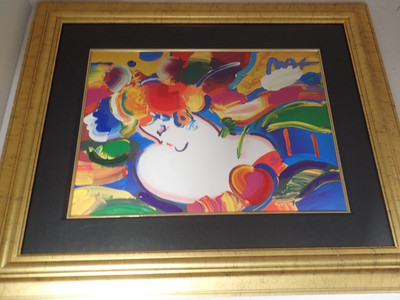 Flower Blossom Lady Hand Signed Mixed Media 16 x 22 FRAMED Unique Variation 2000