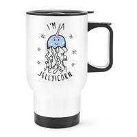 I'm A Jellyicorn Reise Becher Tasse Mit Griff - Qualle Einhorn Thermo Lustig