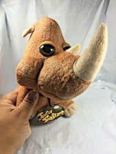 Juguete de peluche Jungle Snubbies marrón cabeza grande animal de peluche etiqueta para el cuello raro usado en excelente estado
