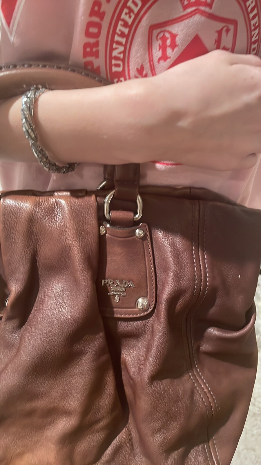 Authentic PRADA  Bag in rich brown leather - image 3