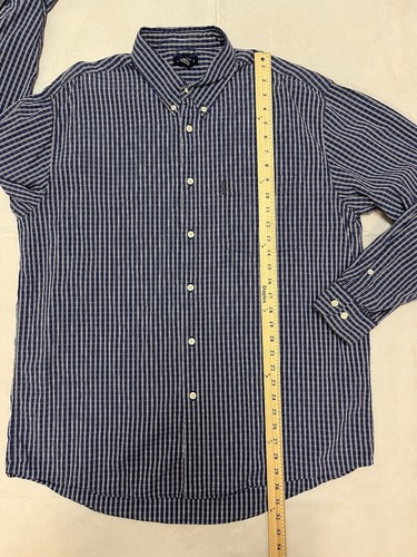 Vintage Y2K Structure Blue Plaid L/S Button Down Shirt Cotton Mens Sz XL EUC! - Picture 8 of 9