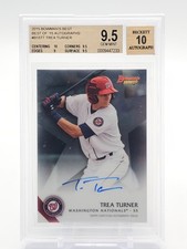 TREA TURNER 2015 BOWMAN'S BEST BASEBALL AUTO #B15-TT NATIONALS BGS 9.5 Q0757