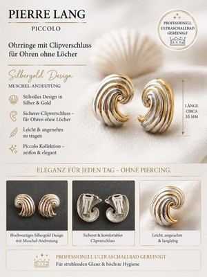 Pierre Lang Ohrschmuck, Bicolor, OhrClip, Tolles Design, Top Zustand