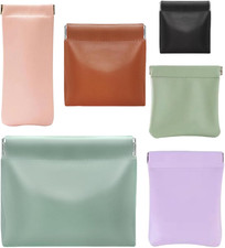 6 Pcs Small Makeup Bag for Purse, Snap Closure Organizer Pouch, Portable No Zipp