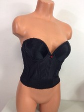 Fredericks Of Hollywood Vintage Corset Bustier Lingerie Black Sexy Womens 36b