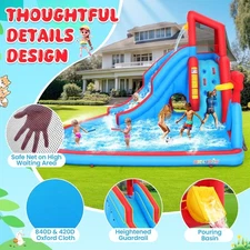 Dump Bucket Water Bounce House, Blow Up Water Slide Park with Splashing Pool🏖️