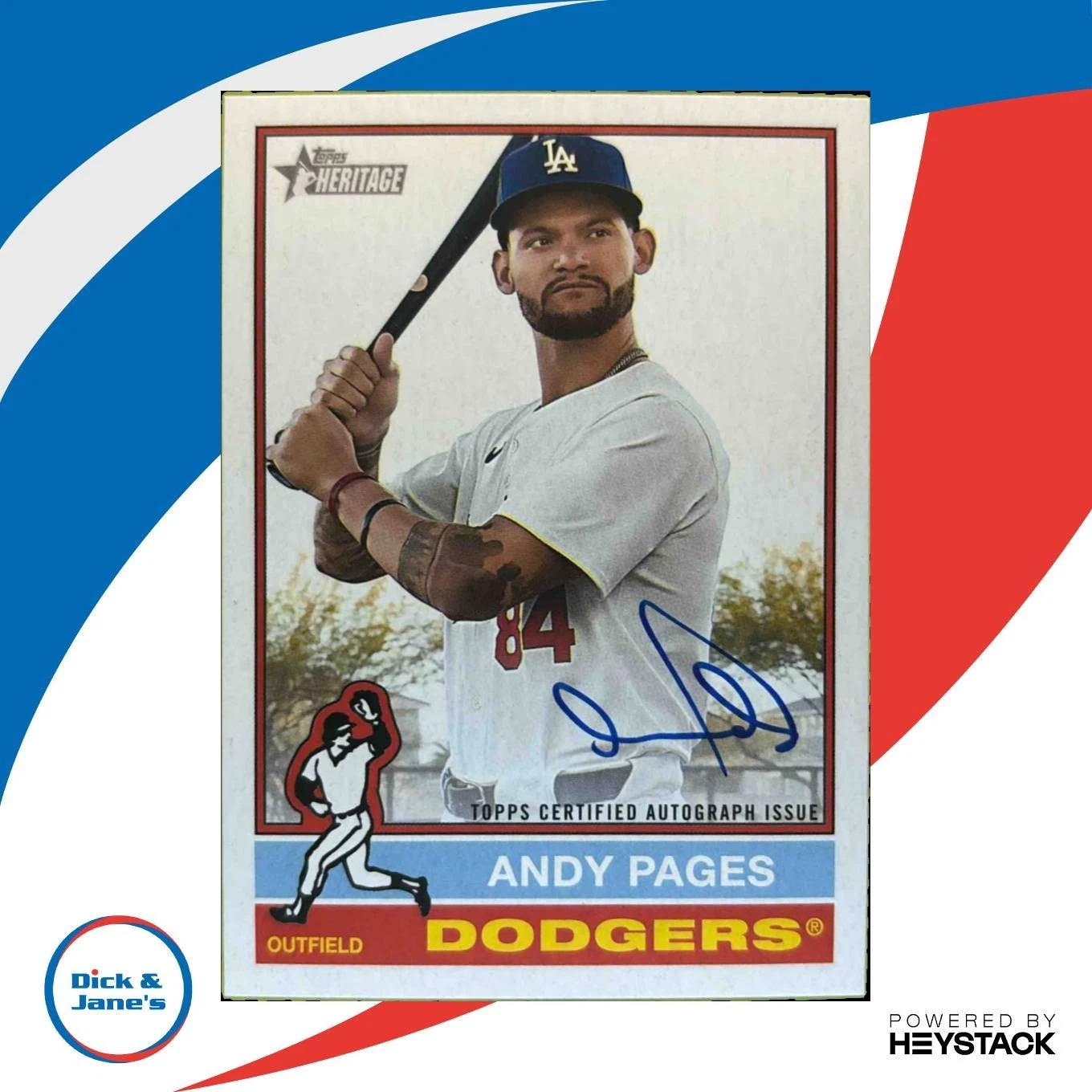 2025 Topps Heritage Andy Pages Real One Auto #ROA-APA Los Angeles Dodgers