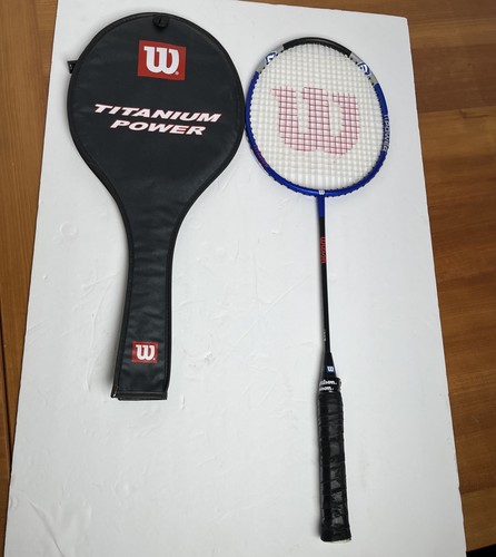 Wilson Badminton Titanium Power Racket  & Case 100% Graphite Shaft 90g SL4 3 1/2