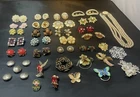 Vintage Costume Jewelry Lot Assorted Earrings Brooches Necklaces 39 Pcs