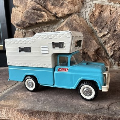 Buddy L Pickup Truck Metal Camper Pressed Steel Vintage 1960s W