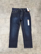 Wonder Nation Boys Size 10 Husky Adjustable Waist Slim Denim- Dark Wash