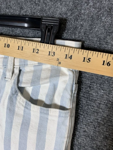 J BRAND Jules Striped High Rise Straight leg Jeans Size 28 Blue White Striped - Picture 22 of 23
